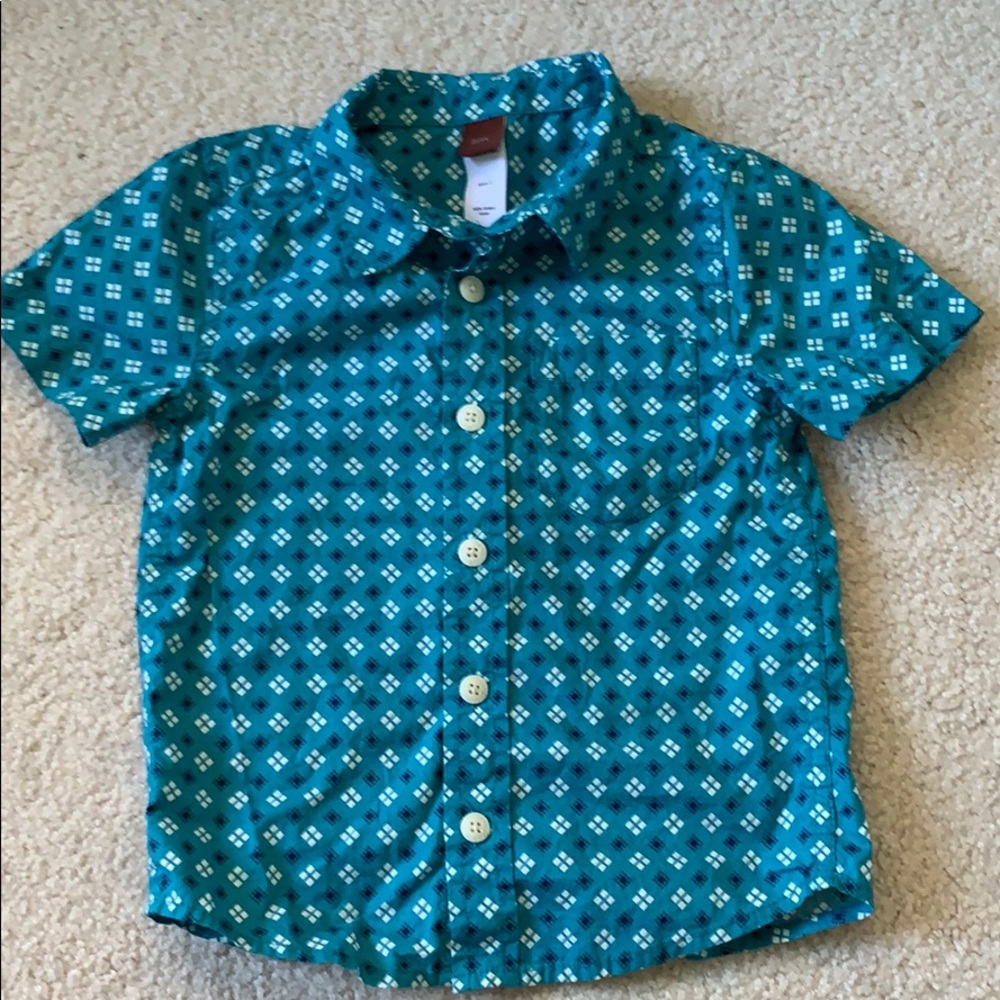 Teal lightweight cotton short sleeve button down